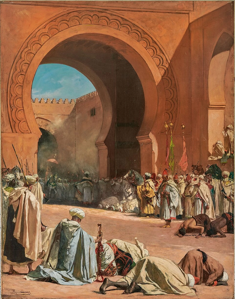 Jean - Joseph Benjamin, Constant, Il Re del Marocco in partenza per ricevere un ambasciatore europeo